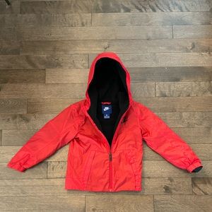 Boys Red Nike Fleece Windbreaker size 7